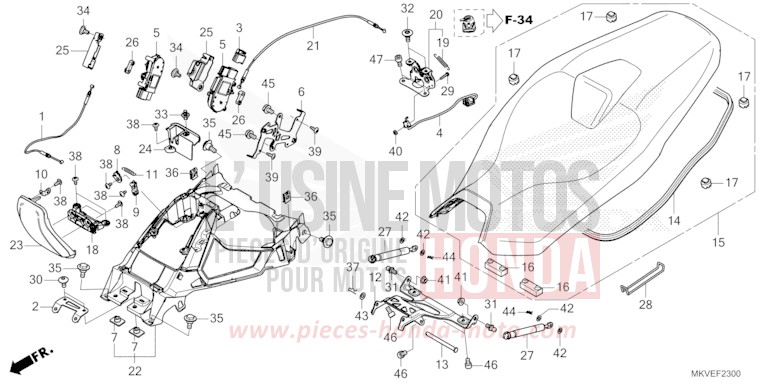 SEAT/FUEL LID for Forza 750 MAT WARM ASH METALLIC (YR386) from 2025